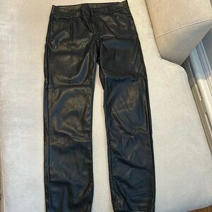 Black Fake Leather Pants